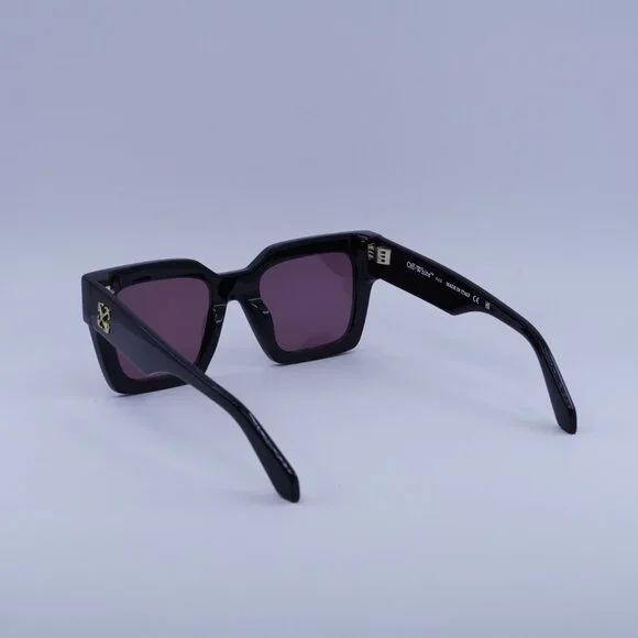 Off-White OERI13I JACKSON 1028 Sunglasses Black Square Frame, Burgundy Lenses